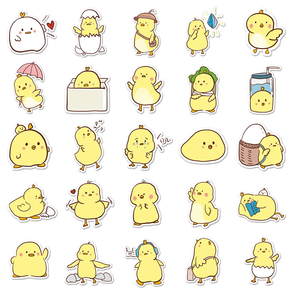 Lotto di 50 adesivi giapponesi, Kawaii Canary Stickers-KANARIA