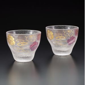 Dúo de vasos de sake japonés, PREMIUM SAKURASUIMON