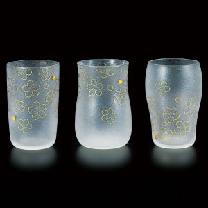 Set of 3 Japanese beer glasses, PREMIUM SAKURA CRAFT