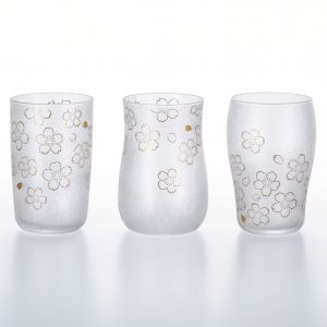 Set of 3 Japanese beer glasses, PREMIUM SAKURA CRAFT