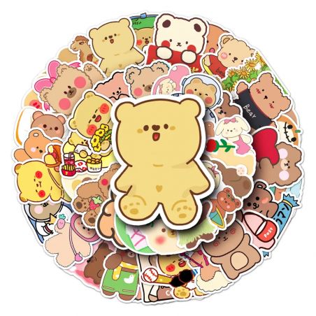 Lot von 50 japanischen Aufklebern, Kawaii Fox Stickers-KITSUNE
