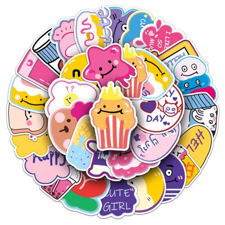 Lot of 50 Japanese stickers, Kawaii Plush Stickers-NUIGURUMI