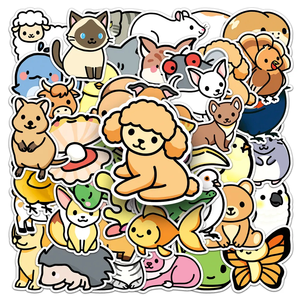 Lotto di 50 adesivi giapponesi, adesivi animali Kawaii 2-DOBUTSU 2