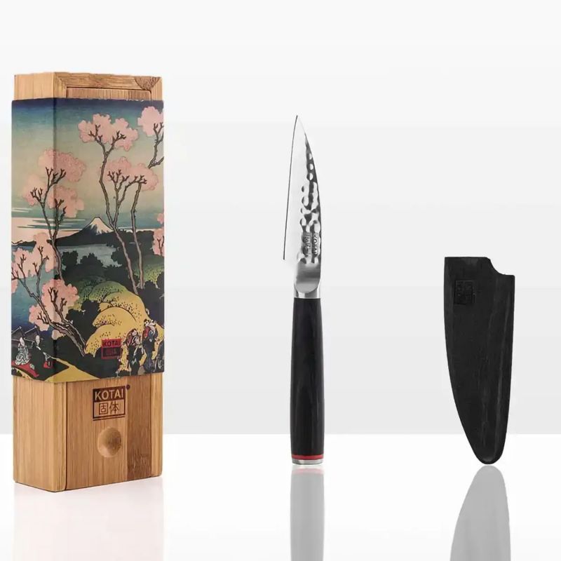 Cuchillo para verdura con saya y caja de bambú KOTAI - hoja 10 cm