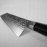 Japanisches Santoku Bunka gehämmertes Küchenmesser - mit Saya und Bambusbox - Klinge 17 cm