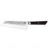 Japanisches Santoku Bunka gehämmertes Küchenmesser - mit Saya und Bambusbox - Klinge 17 cm