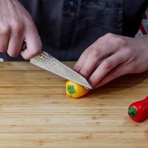 Couteau de cuisine japonais d'office BUNKA martelé-avec saya magnétique et  boîte cadeau - lame 9