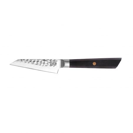 Couteau de cuisine japonais d'office BUNKA martelé-avec saya magnétique et boîte cadeau - lame 9 cm