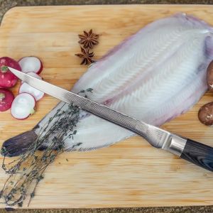 KOTAI Japanisches Fischmesser mit Saya und Bambusbox - Klinge 20 cm