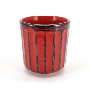 Tasse rouge japonaise Soba choko en céramique NEGORO SHINOGI