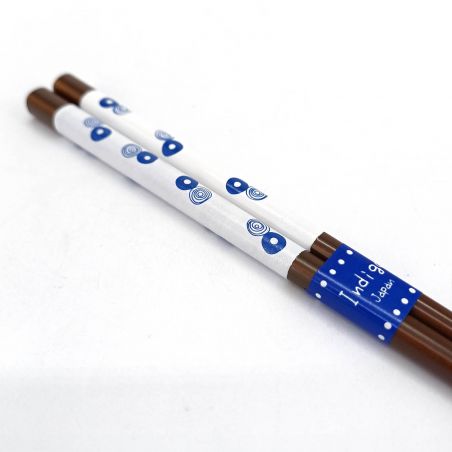 Pair of Japanese chopsticks in natural wood - INDIGO MARUMON