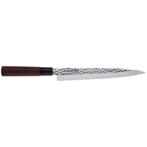 Japanese hammered kitchen knife for cutting thin slices of fish, SASHIMI, 21cm