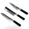 Blue box of 3 knives - Utility 162mm - Nakiri 171mm - Santoku 182mm - HAKO