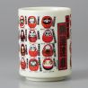 Taza de té japonés Daruma Sushi, buena suerte - KOUN O