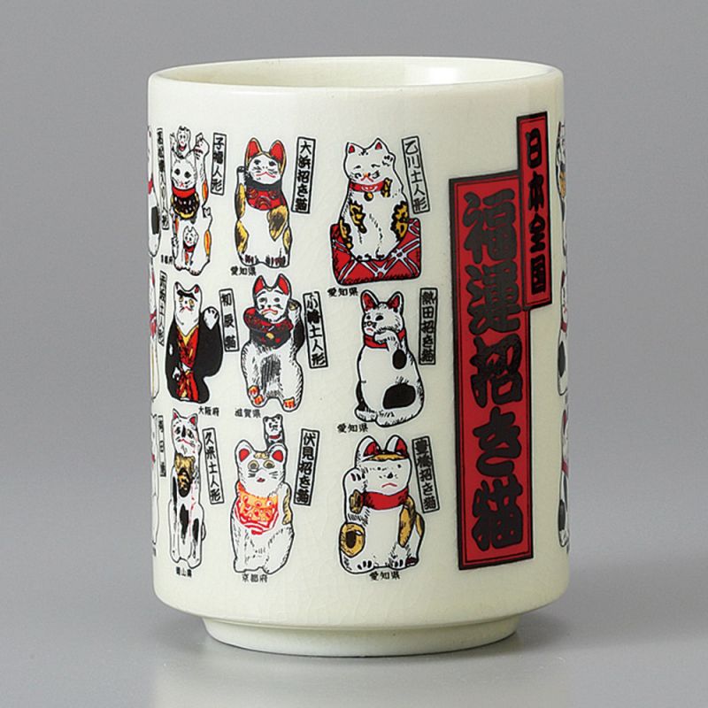 tazza da tè tradizionale giapponese con disegni MANEKINEKO