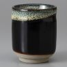 Taza de té japonesa de cerámica negra UNOFU