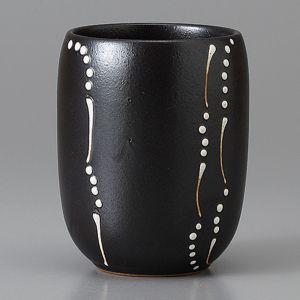 taza de té japonés, KURO DOT, negro