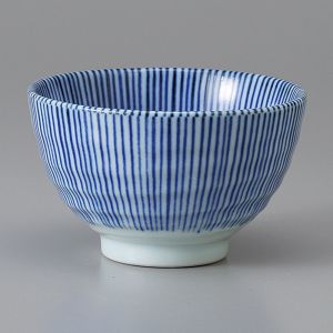 taza de té japonés, SENGAKU TOKUSA SENCHA, lineas azules