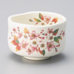 Japanese bowl for Japanese tea ceremony, Kobiki Sakurano