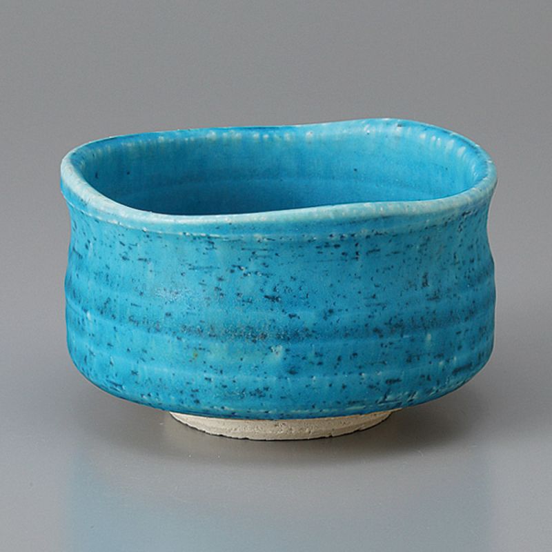 Bol pour cérémonie du thé japonais en céramique, turquoise - TAKOIZU