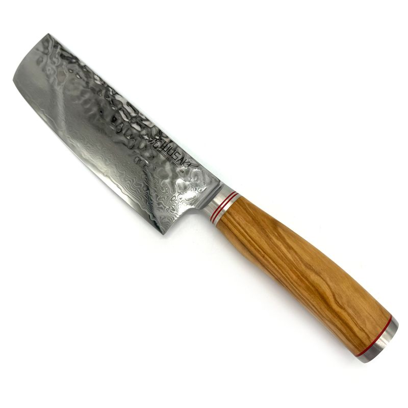 Grand couteau à découper avec manche d'olivier - Orivu~ie - 17cm