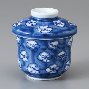 Japanische Teetasse mit Deckel, Chawanmushi, UME, Pflaumenbluten