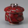 Tasse à thé en céramique avec couvercle, couleur roche volcanique rouge, KURENAI YUZU TENMOKU
