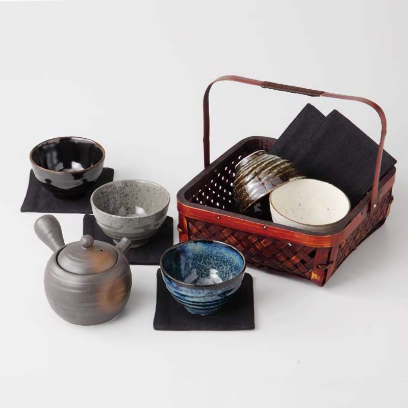 Servizio in ceramica per tè giapponese 1 teiera e 5 tazze 6 pcs PRESTIGE