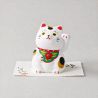 Gatto manekineko fortunato in ceramica giapponese - SHIROI NEKO