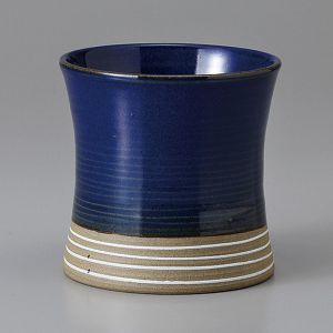 Tasse à thé japonaise en céramique évasée, bleu - SHIROI SEN