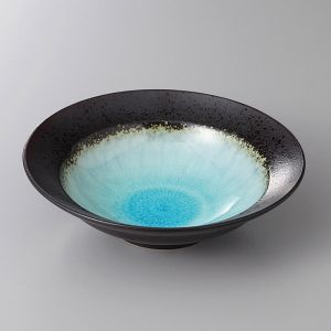 Cuenco de arroz japonés pequeño de cerámica, LAGOON azul