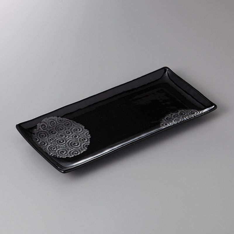 assiette japonaise en céramique rectangulaire noire NARUTO