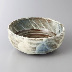 Small Japanese ceramic donburi bowl, black and white - HAKARI