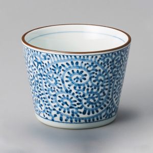 Japanese Soba choko cup ceramic TAKO KARAKUSA