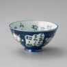 blue japanese rice bowl manekineko