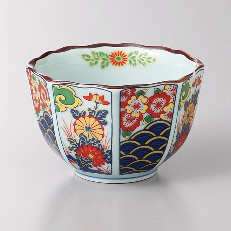 Petite coupelle japonaise en céramique, motifs variés, blanc, bleu, doré - SAMAZAMANA PATAN