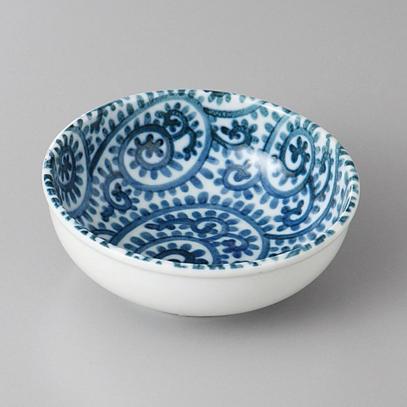 Set mit 2 japanischen Keramiksaucenschalen von KARAKUSA, blaue Muster