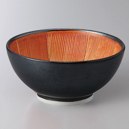 Tazón de cerámica japonesa Suribachi, negro, KURO MAT