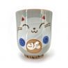 Japanese tea cup grey,pink cats - PINKU NO NEKO