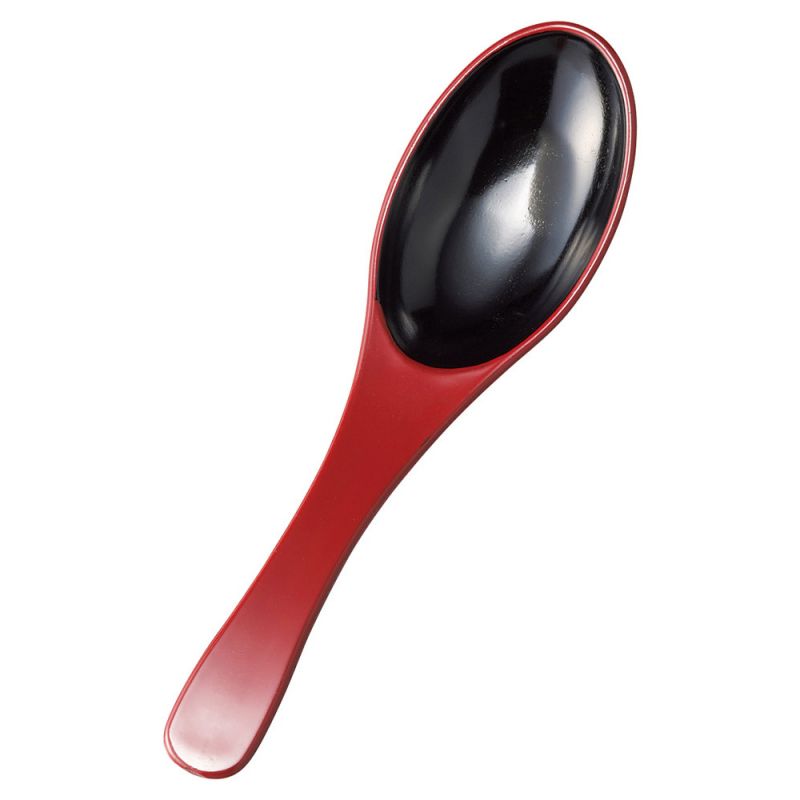 Japanese resin spoon, JUSHI, black and red
