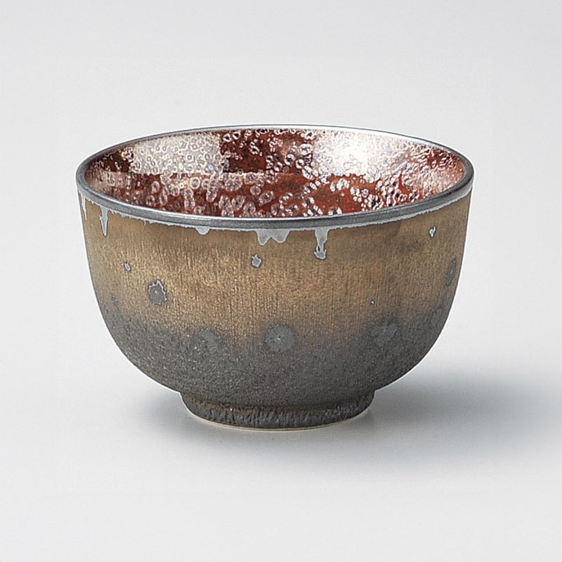 Tazza da tè in ceramica giapponese, smalto metallico con riflessi rosa - METARIKKU