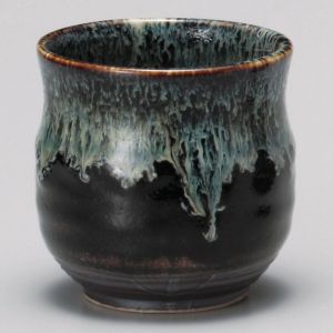 Tazza da tè in ceramica, vernice infusa nera e verde - CHUNYU