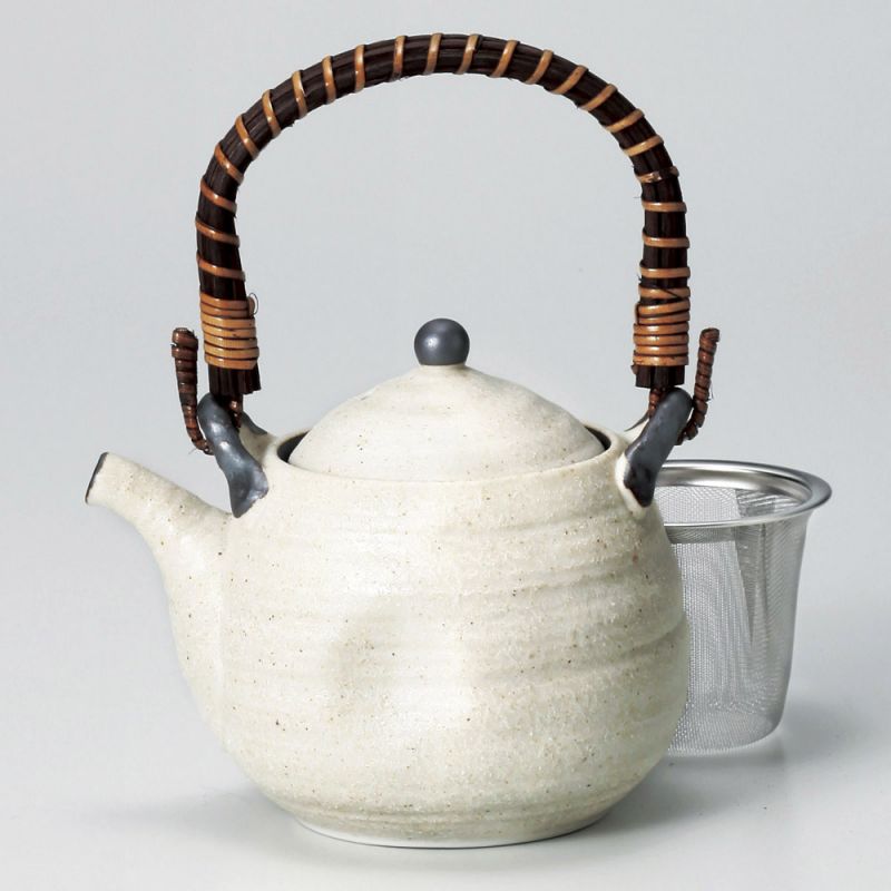 Teiera in ceramica giapponese, SHIRO, bianco