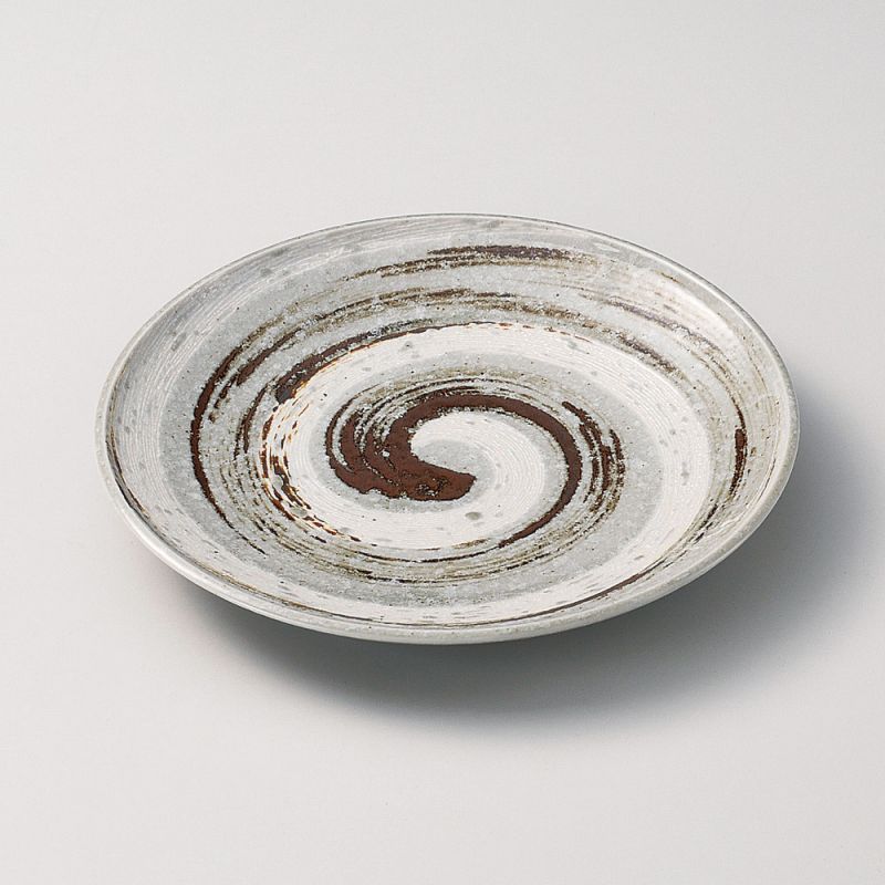 medium-sized round plate with whirlpool pattern white NARUTO