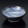 Japanese ceramic dish, wave pattern, SEIGAIHA