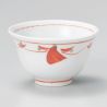 Tasse à thé japonaise en céramique, blanc, rouge et points verts - POINTU