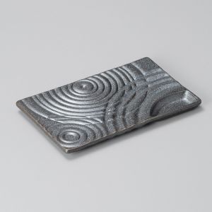 Black ceramic sushi plate - SAKURUPATAN