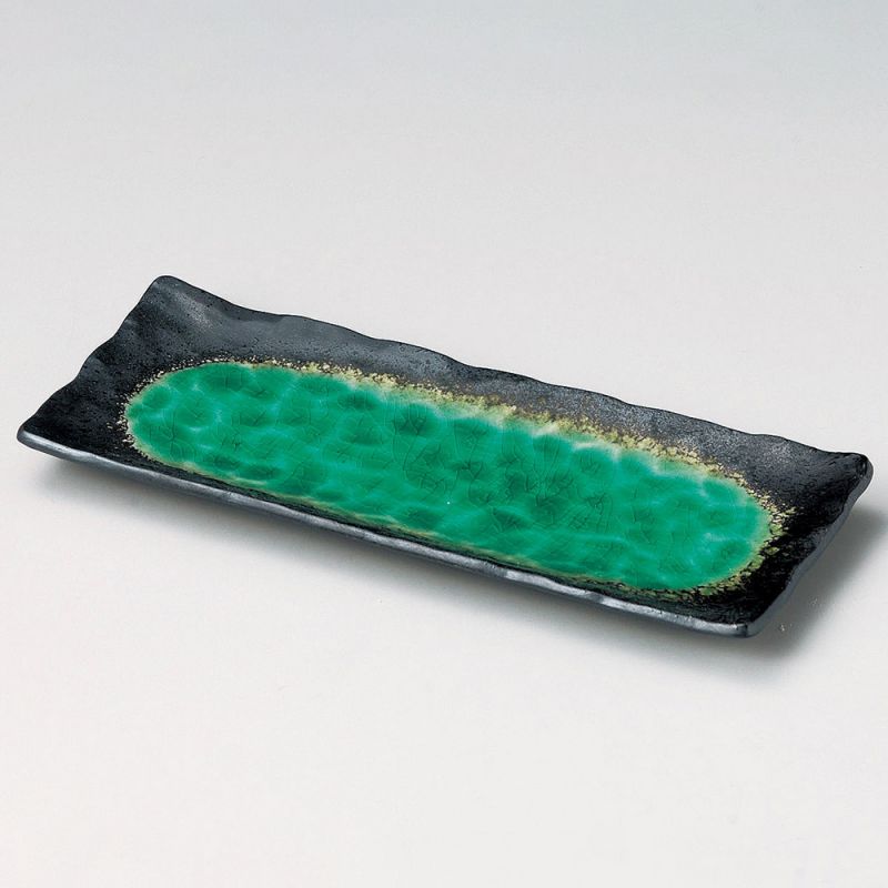 gran plato rectangular japonés , SHINKAI, verde