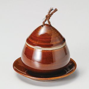 Tasse traditionnelle avec couvercle et soucoupe, marron, TOGATTA KABA