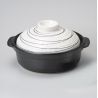 Pentola donabe in ceramica, nera con coperchio bianco - KUROI SEN